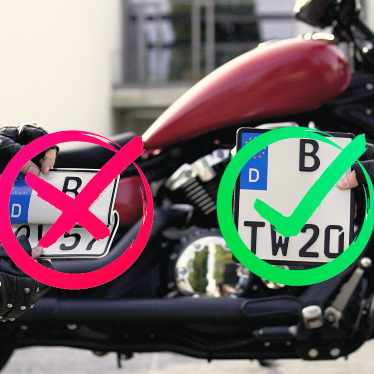 3D Twinline Carbon, Motorrad, H- oder E-Kennzeichen - 3D-Twinline